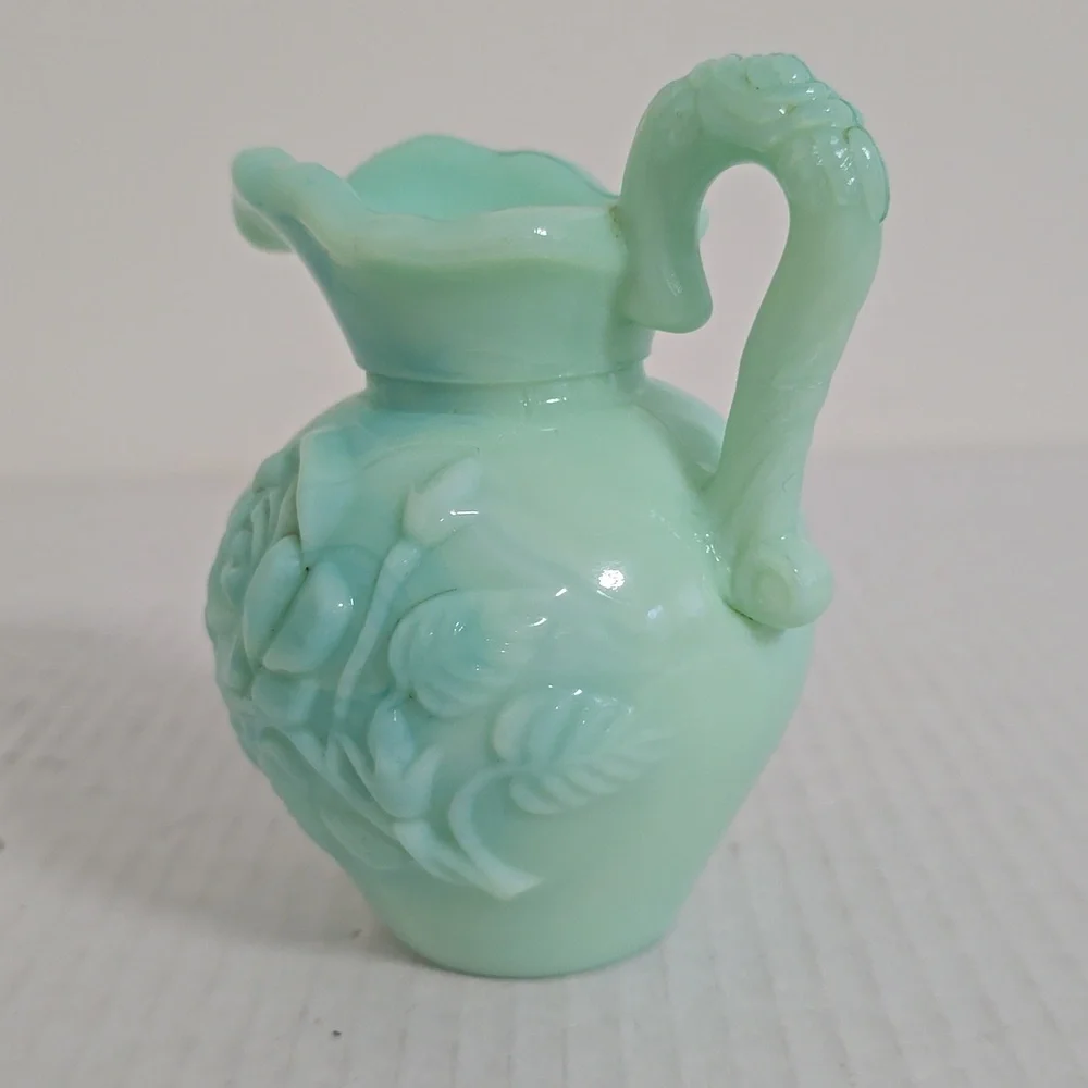 Vintage Avon Mint Green Milk Glass Vase
